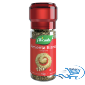 Molinillo Pimienta Blanca/Grano Alicante 4 x 45g
