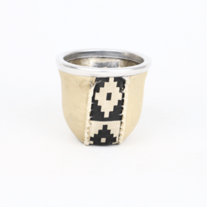 Mate Vidrio – Cuero BLANCO