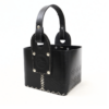 Canasta Cuero Premium Marron y Negra