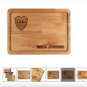 Tabla Asado Mediana – FÚTBOL LICENCIA OFICIAL 35 cm de ancho x 25 cm de alto x 2 cm de espesor.